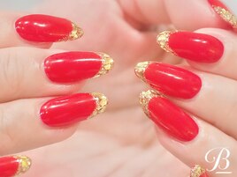 【ゴールドガラスフレンチ/赤】