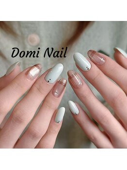 Domi Nail Salon 渋谷店　長さだし/持ち込み/フィルイン/ワンホン/チェック×ワンカラー＊
