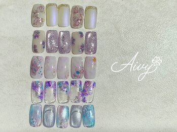 アイビー(Aivy)の写真/あじさいネイルはトレンドアートクーポンで♪サンプルから選べる定額コースや持込みアートにも柔軟に対応◎