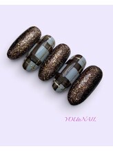 ユウネイル(YOU由NAIL)/水色ブラウンのトレンドチェック