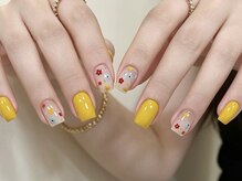 春ネイル／花／イエロー