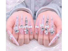 HOT Nail Salon【ホット】≪長さだし|持ち込み|フィルイン|パラジェル|新大久保≫の雰囲気（ロングチップ×ギャルネイル【新大久保/リボンネイル】）