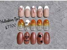 アール(R)/シンプルハロウィンネイル