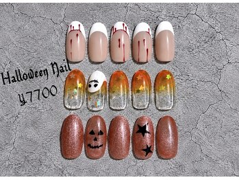 アール(R)/シンプルハロウィンネイル