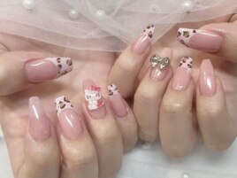 ヒョウ柄×フレンチネイル