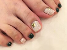 ネイルズ ララ(nails Lala)/大理石フットネイル。