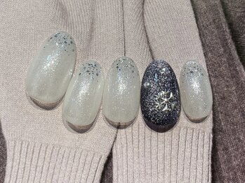 シエルネイルスタジオ 新宮店(Ciel nail studio)/【8100円】雪の結晶ネイル