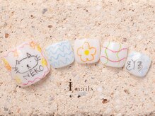 アイネイルズ 町田店(I nails)/落書きフットネイル10480円