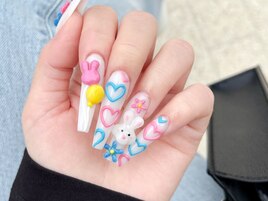 ★ぷっくりハートロングネイル★