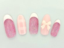ネイルエイム(Nail eim)/リボン★チェック★フレンチ