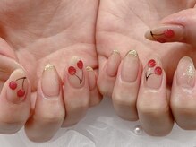 エミュール ネイル 河原町(Emure Nail)/さくらんぼ×ミラーフレンチ