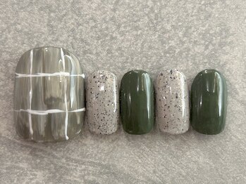 カラネイル 南森町店(calla nail)/サンド チェックニュアンス