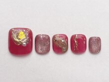 アイネイルズ 池袋店(I-nails)/レッドゴールドニュアンス