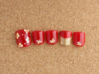 ネイルサロン ブランロール 白金店(Nail Salon Blanl'or)/FOOT 新春ネイル♪¥8,760