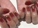ボルドーネイル　秋ネイル