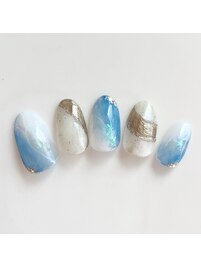 夏　ミラー　ニュアンスネイル