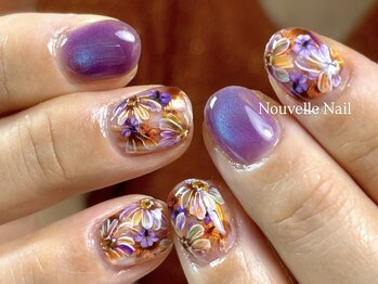 ヌーベルネイル(Nouvelle Nail)/秋色 フラワーネイル