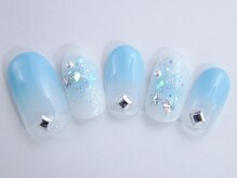 ネイルサロン ドレリッチ 大宮店(drerich)/【6990】ブルーグラデ雪の結晶