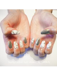 大理石マットネイル