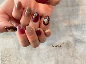 ハイブネイル(Hive nail)/秋ネイル