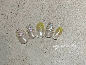 ヴィガー アンド ルックス 白金 目黒(Vigor&Looks)/ホロネイル イエロー ストーン