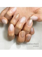 ニコ(nico+)/乳白色ネイル