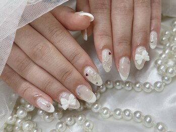 アンジュ(Ange)/【Rika】白フレンチ×リボン