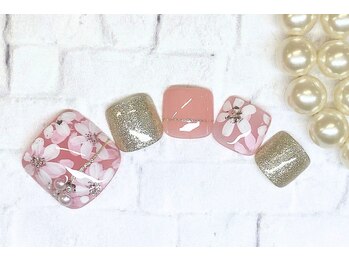 アルセア 上野御徒町店(Alcea)/春ネイル　フラワー　手描き