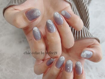 シックエクラ バイ リフレ21(chic eclat by Refre21)/砂ネイル×ぷっくりネイル