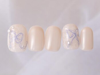 アイネイルズ 新宿店(I nails)/シンプルレースリボン8000円
