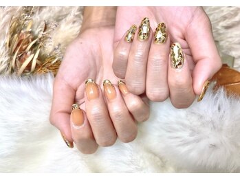 ネイルアンドアイラッシュスタジオ シュシュ(chouchou)/春夏秋冬!ガラスフレンチ