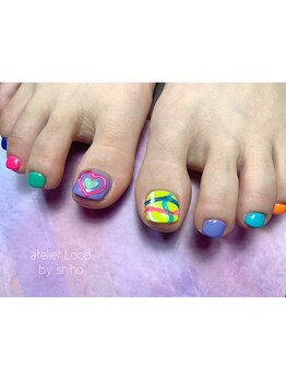 アトリエループ(atelier Loop by shiho)/カラフルネオンうねうねフット