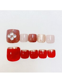 ネイル アンド アイラッシュ ヨンマルニ(Nail&eyelash 402)/☆フットシンプルデザイン☆