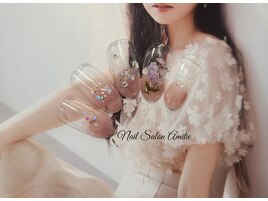 グラデーション×押し花フラワー