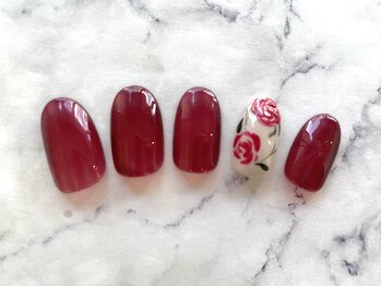 サローネ レジーナ(salone Regina)/花柄/バラ/シンプル/ボルドー