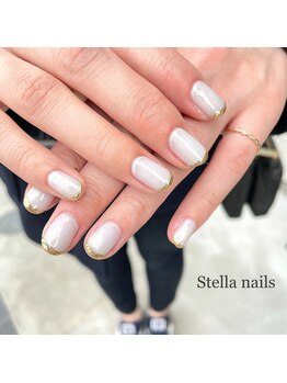 ステラネイルズ(Stella nails)/ミラーフレンチ