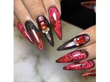 クロスネイル(CROSS nail)/手描きフラワーネイル