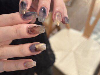 クルネ(QULNE)/秋ネイル/ライン/ネイビー