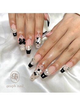 グラフネイル(graphnail)/フレンチ×ドット