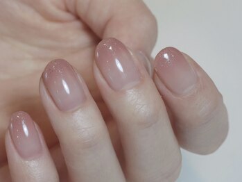 くすみピンクラメグラデーション