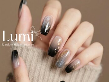 ルミネイル 池袋東口サンシャイン店(Lumi Nail)/夜霧に溶ける金粉グラデ1