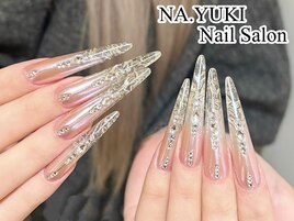 ミラー透明感ガラスネイル