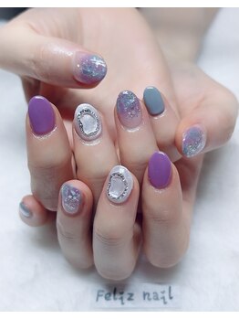 フェリスネイル 池袋店(Feliz Nail)/パープルネイル