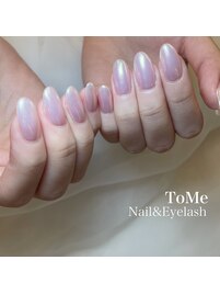 柔らか上品 ミラーネイル