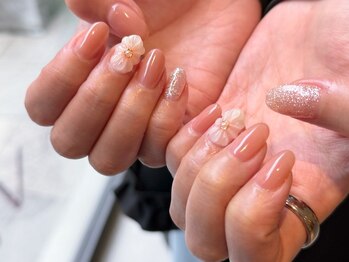 レトネイル レトネイル 大阪梅田(reto nail)/ぷっくりフラワーコーラルピンク