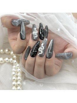 カメリア(Camelia)/大理石ネイル