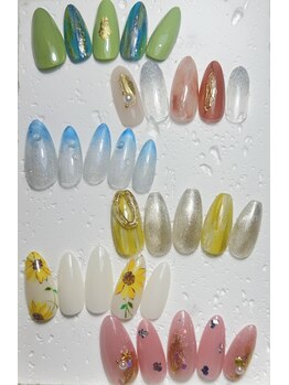 アールネイルズ(R Nails)の写真/定額¥5300/¥6300定期的に変わる定額♪季節ごとのトレンドデザインが楽しめる♪フィルイン対応◎