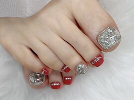 埋め尽くしフットネイル