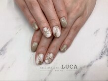 ネイルアトリエルカ(nail atelier LUCA)/W-426 大人可愛いリボンネイル