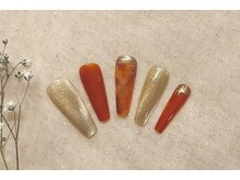 ヘブン ネイル 鶯谷(HEAVEN Nail)/オレンジマグネットネイル